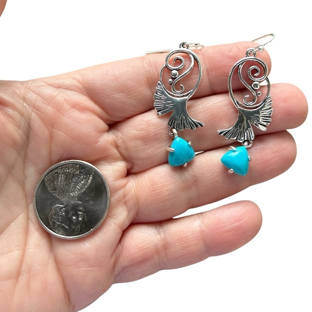 New Silver Ginko Dangle Earrings - Picture 5 of 5